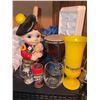 Image 2 : Barware and Collectibles Lot Including Glassware, Cocktail Shaker, Decor, and Spoons