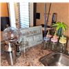 Image 1 : Barware Set with Globe Dispenser, Soda Siphon, Shaker, and Mason Jar Mugs