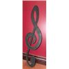 Image 8 : Musical Decor Lot With Metal Trombone, Treble Clef Wall Art, Animal Figurines, Vinyl Clock and Book