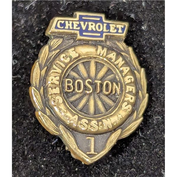 VTG Boston Chevrolet Service Manager Pin - Marked 1