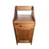 Image 1 : Solid Pine Wood Side Cabinet with Open Shelf and Storage Door