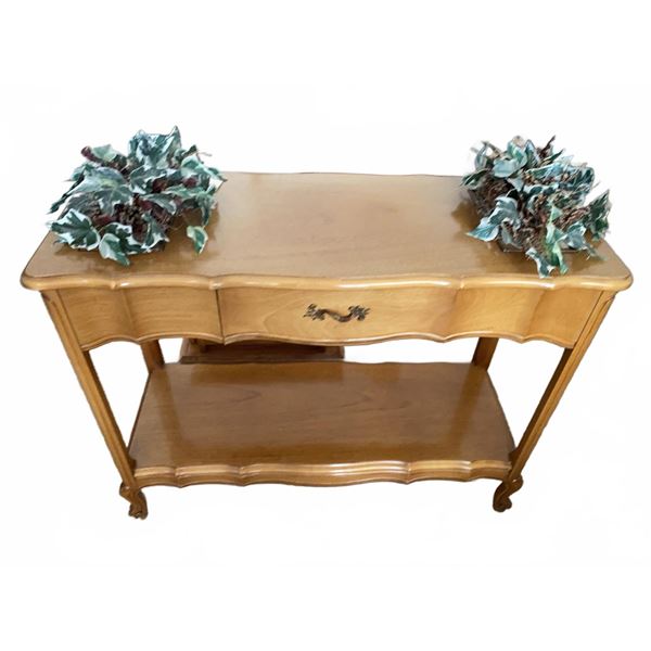 Wooden Console Table with Drawer and Lower Shelf