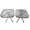 Image 1 : Metal Frame Glass Top Patio Side Tables