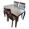 Image 5 : Wood Dining Table With Four Upholstered Chairs
