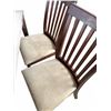Image 8 : Wood Dining Table With Four Upholstered Chairs