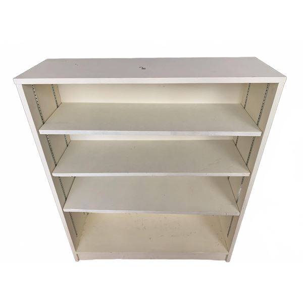 White Laminate Adjustable 4-Shelf Bookcase