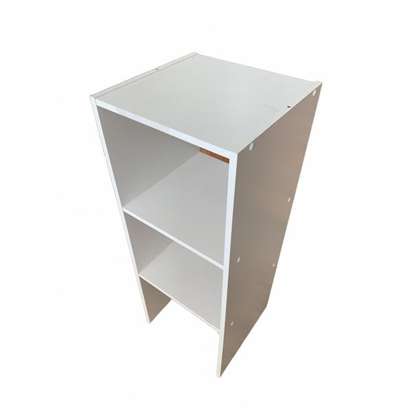 White Laminated Particle Board Shelf Unit with Two Shelves