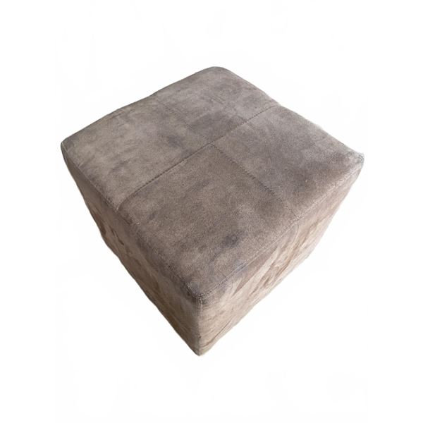 Brown Microfiber Square Ottoman