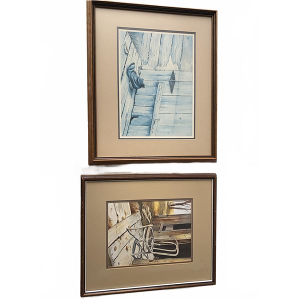 Framed J.E. Healey Watercolours, 1991