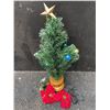Image 1 : Artificial Tabletop Christmas Tree with Gold Base, Adapter and Ornaments