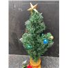 Image 2 : Artificial Tabletop Christmas Tree with Gold Base, Adapter and Ornaments
