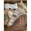 Image 1 : Box Lot of Mixed Kitchen Towels and Linens Assorted Colours and Sizes