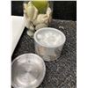Image 2 : Decor Set: Stokes Porcelain Tray, Glass Vase with Shells, Decorative Canister