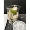 Image 3 : Decor Set: Stokes Porcelain Tray, Glass Vase with Shells, Decorative Canister