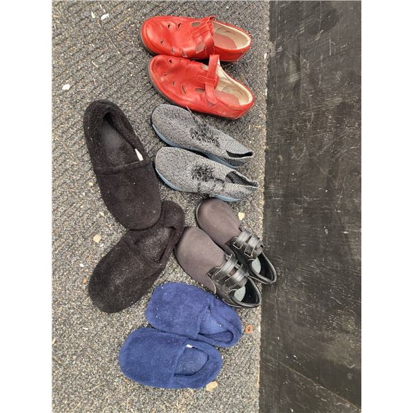 Women's Size 11 (42) Footwear, 5 Pairs, Including Slippers & Shoes