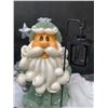Image 2 : Santa Claus Ceramic Figurine With Green Outfit and Lantern