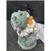 Image 4 : Santa Claus Ceramic Figurine With Green Outfit and Lantern