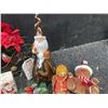 Image 2 : Christmas Decorations Lot With Figurines, Ornaments, and Cushions