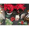 Image 3 : Christmas Decorations Lot With Figurines, Ornaments, and Cushions