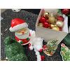 Image 5 : Christmas Decorations Lot With Figurines, Ornaments, and Cushions