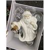 Image 4 : Christmas Decor Including Santa Figurine, Ornaments, and Tree Skirt