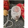 Image 6 : Christmas Decor Including Santa Figurine, Ornaments, and Tree Skirt