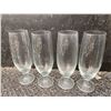 Image 4 : 8 Clear Glass Footed Beer Glasses