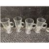 Image 1 : 4 Clear Glass Irish Coffee Mugs with Handles