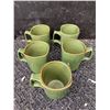 Image 1 : 5 Style Eyes by Baum Bros Retro Collection Green Ceramic Mugs