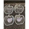 Image 1 : 4 Arcoroc France Clear Glass Apple-Shaped Bowls