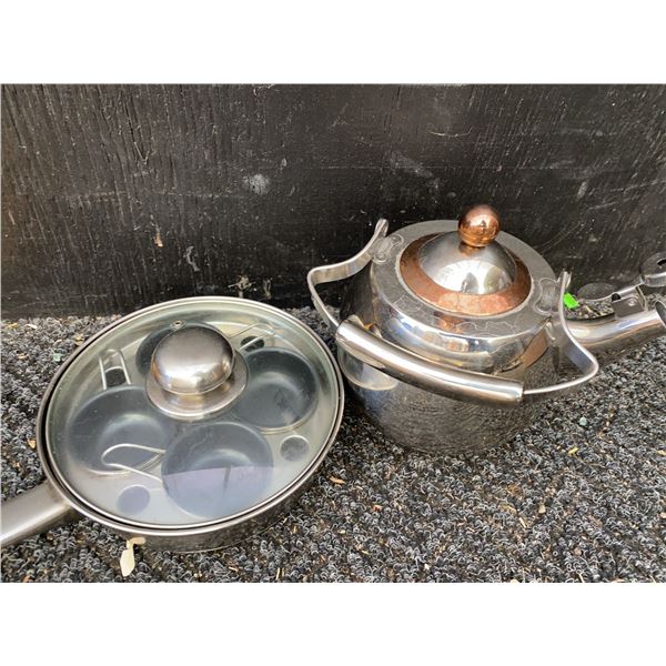 Epicure 18/10 Stainless Steel Egg Poacher and Kettle Set