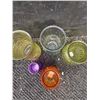 Image 6 : Five Assorted Coloured Glass Vases and Candle Holder