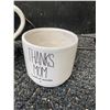 Image 2 : White Ceramic Pitcher, "Thanks Mom" Mug, and Metal Stand