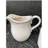 Image 3 : White Ceramic Pitcher, "Thanks Mom" Mug, and Metal Stand