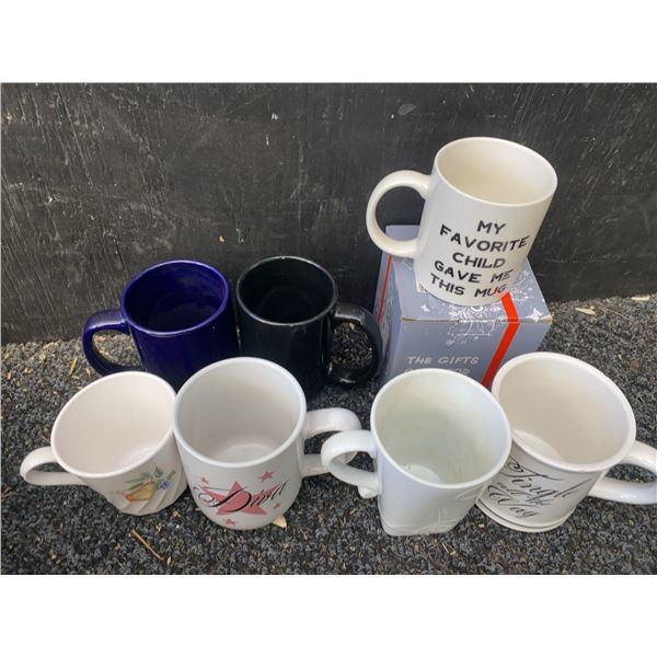 Ceramic Mugs, Lot of 6 with Gift Box