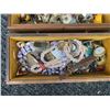 Image 2 : Wooden Jewellery Box With Costume Jewellery and Watches