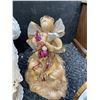 Image 5 : Decorative Lot: Fabric Mouse Doll, Stained Glass Angel, Straw Angel, Figurine