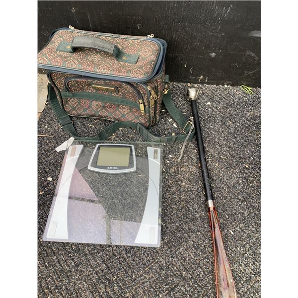 Oscar de la Renta Travel Bag, Digital Bathroom Scale, Decorative Cane