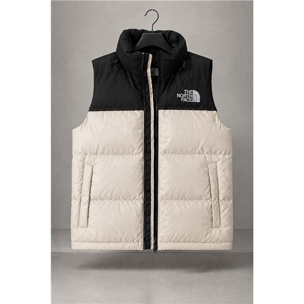 The North Face Two-Tone Puffer Vest – Black & Off-White – Size Small
