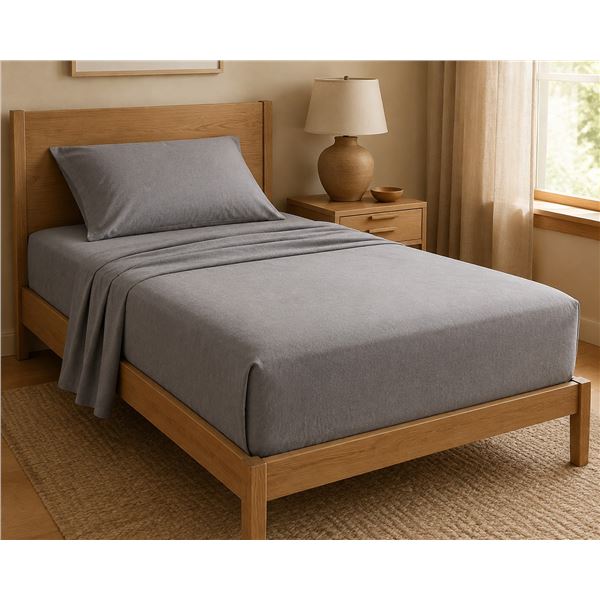 Sunset Grey Flannel Twin Sheet Set – 3-Piece