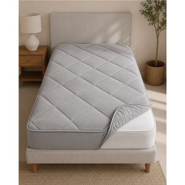 Renew Bamboo Charcoal Ultra-Plush Mattress Pad – Grey – Simple XL