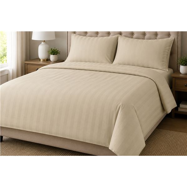 Sunset Luxury Weave Duvet Cover Set - Ivory