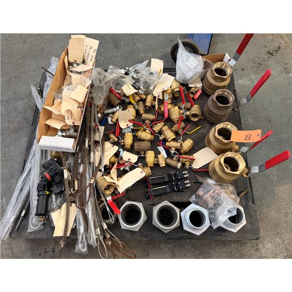 Pallet Industrial Plumbing Supplies: Brass Ball Valves, Threaded Pipe Fittings, Cable Ties, Hardware