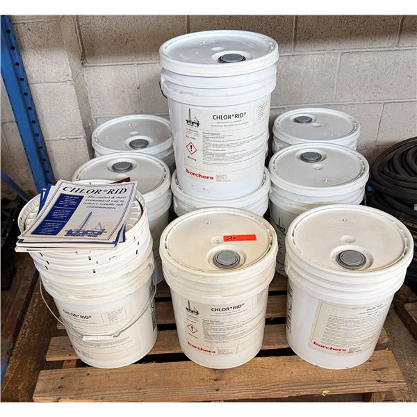 Qty 10 White 5-Gallon Pails CHLOR*RID Liquid Soluble Salt Remover