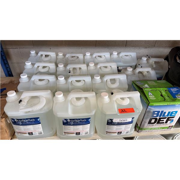 Qty 15 Plastic Jugs AirBlueFluids Diesel Exhaust Fluid (DEF) & Box Blue DEF Diesel Exhaust Fluid