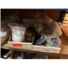 Image 20 : Contents of Shelf & Table: Multiple PPE Respirator Boxes, Hoods, Filters, RPB Lenses, Breathing Tube