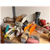 Image 18 : Contents of Shelf: Multiple Motors, Gauges, Relays, Switches, Fuses, Cables, Hardware, etc  (shelf n