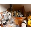 Image 22 : Contents of Shelf: Multiple Motors, Gauges, Relays, Switches, Fuses, Cables, Hardware, etc  (shelf n