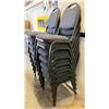 Image 1 : Qty 14 Stacking Metal Chairs w/ Upholstered Seats & Backs (good condition, needs cleaning)