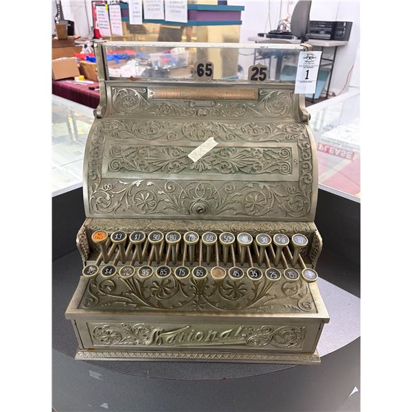 National Vintage Cast Brass Cash Register